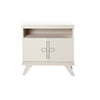 Warm White Rochelle Nighstand with Polished Nickel Looped Small, front view