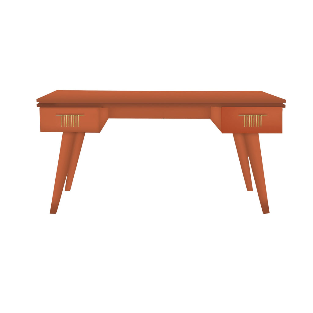 Baroness Orange Rochelle Writing Desk with Comb Small, front view