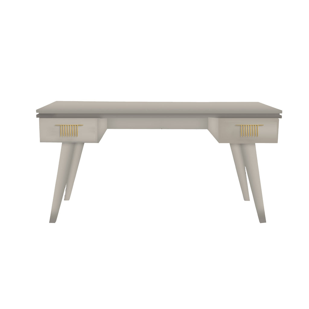Light Taupe Rochelle Writing Desk with Comb Small, front view