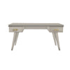 Light Taupe Rochelle Writing Desk with Matte Gold Fleur Small, front view