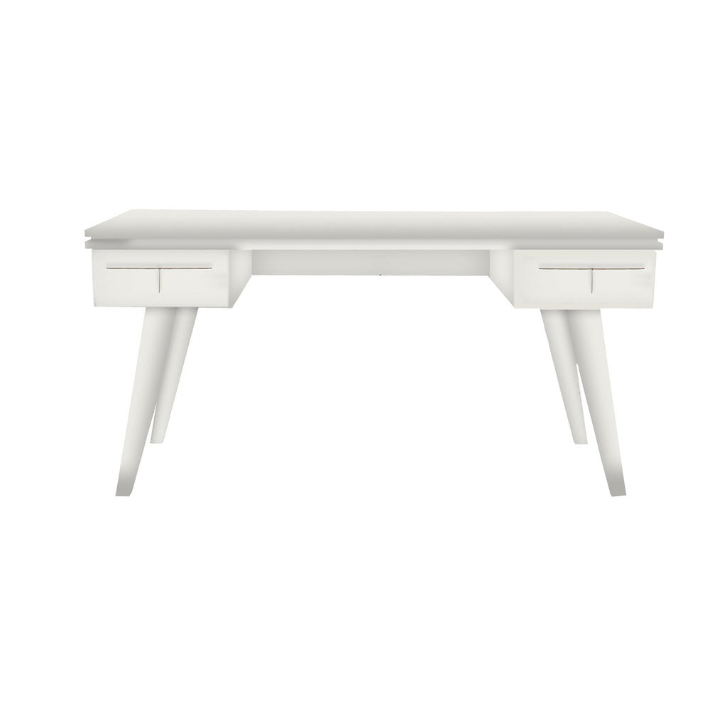 Warm White Rochelle Writing Desk with Comb Junior,  front view