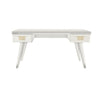 Warm White Rochelle Writing Desk with Comb Small, front view