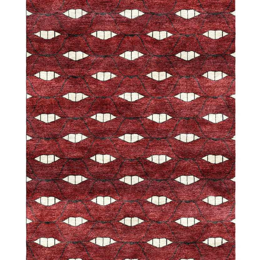 Pop Lips Rug Red, top view