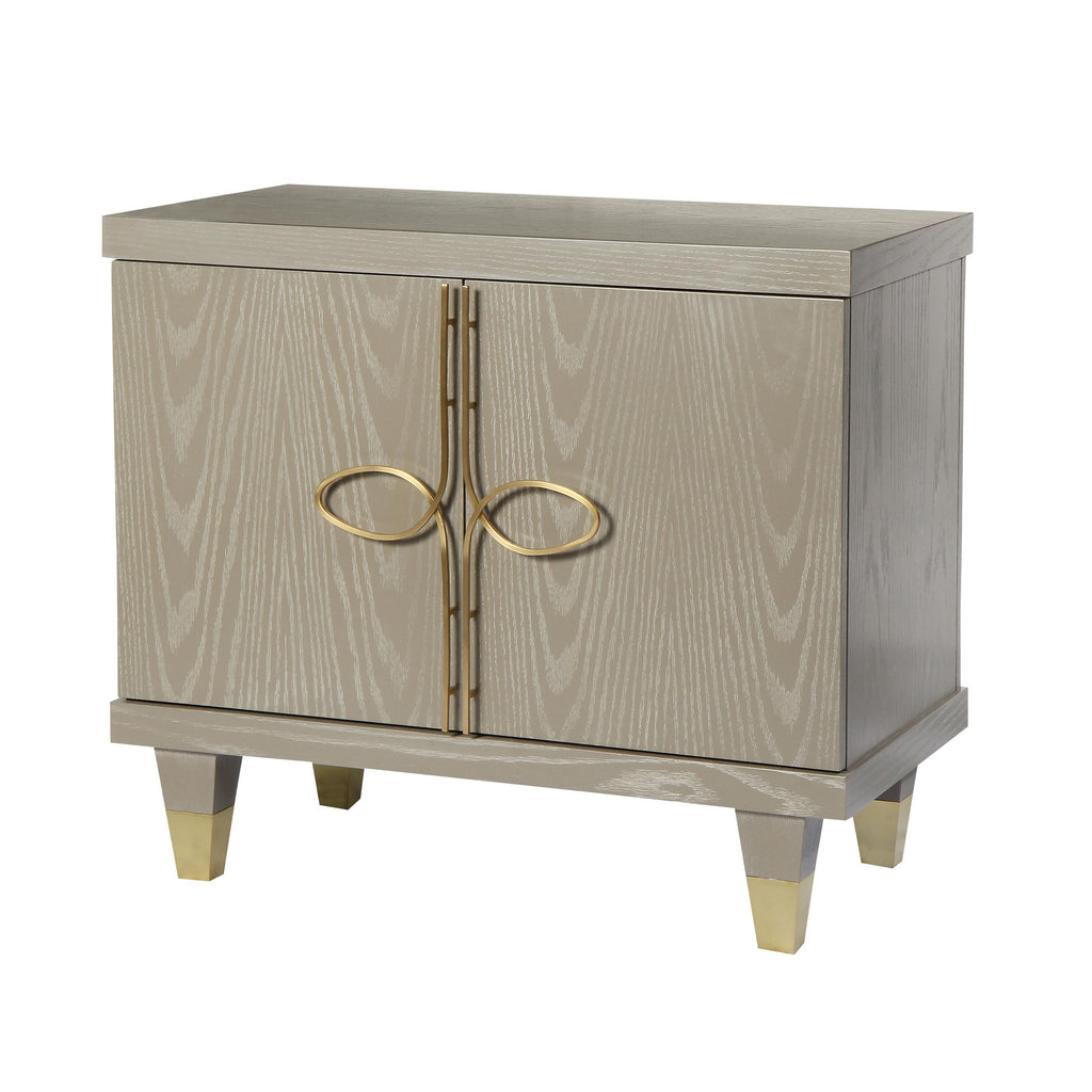 Chloe Nighstand With Doors, angled view