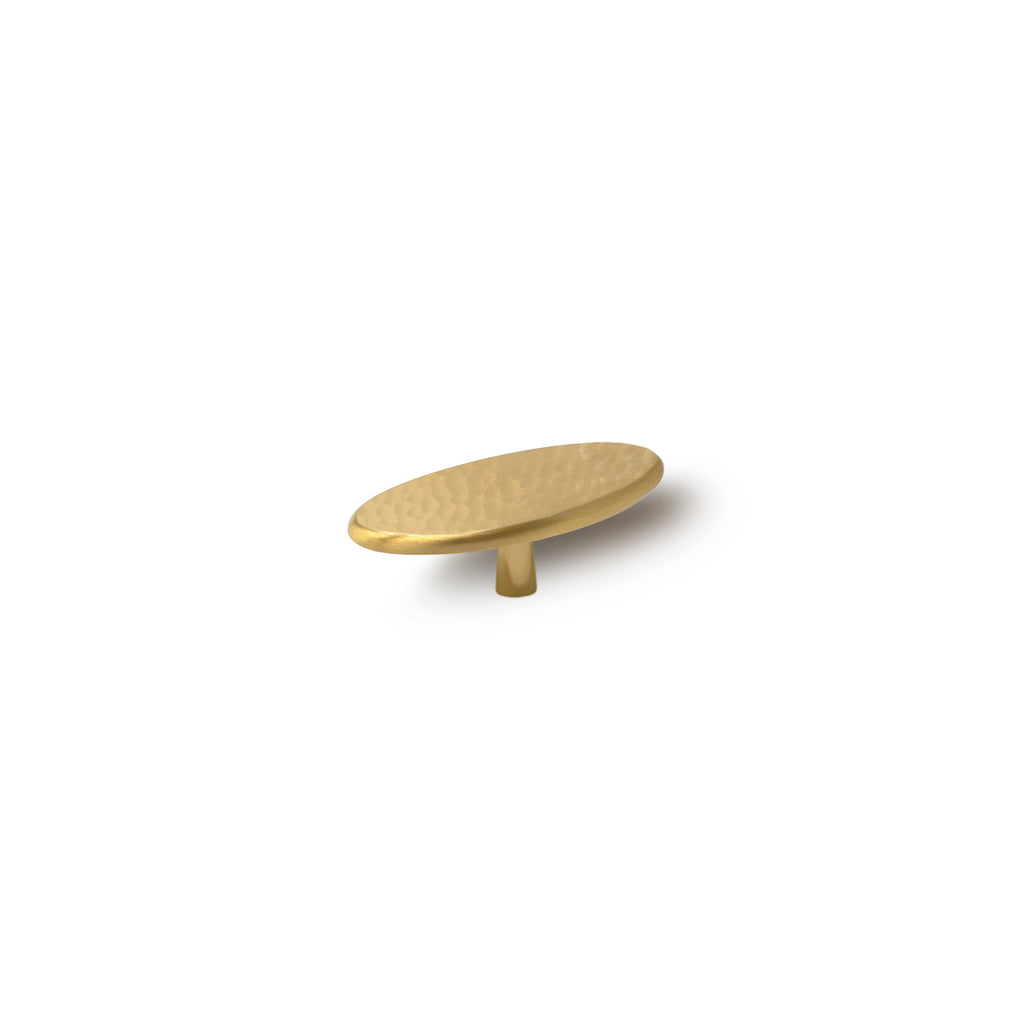 Satin Brass Lusive Medium Hammered Pull, front view