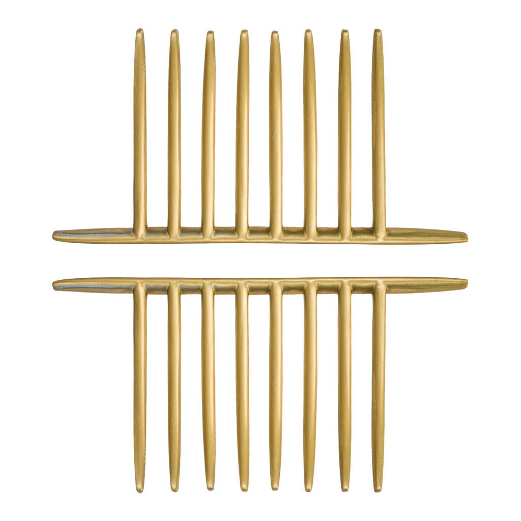 Satin Brass Comb Large, paired horizontal view