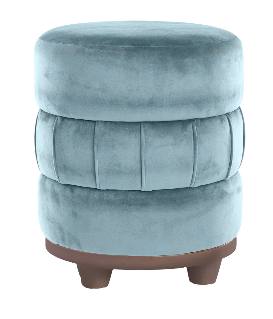 Coffee Velvet Mineral Triple Tiered LB Ottoman, front view