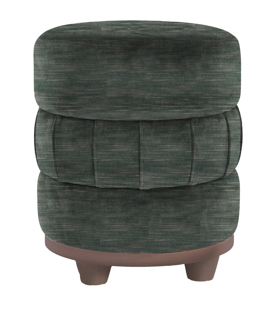 Coffee Velvet Slate Triple Tiered LB Ottoman, front view