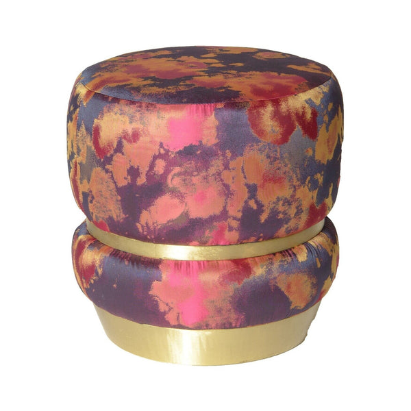 Double Banded Multi-Colored LB Ottoman, front view