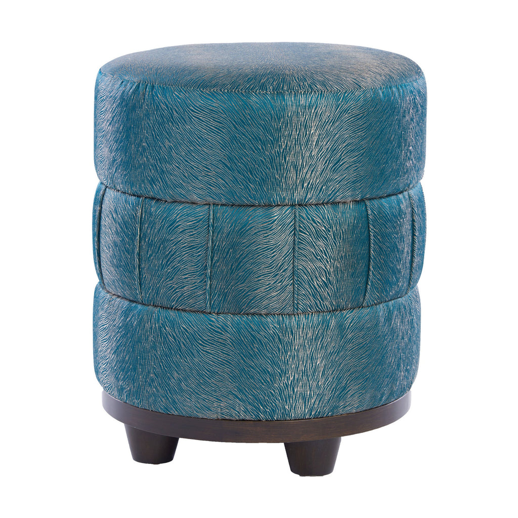 Triple Tiered Blue LB Ottoman, front view