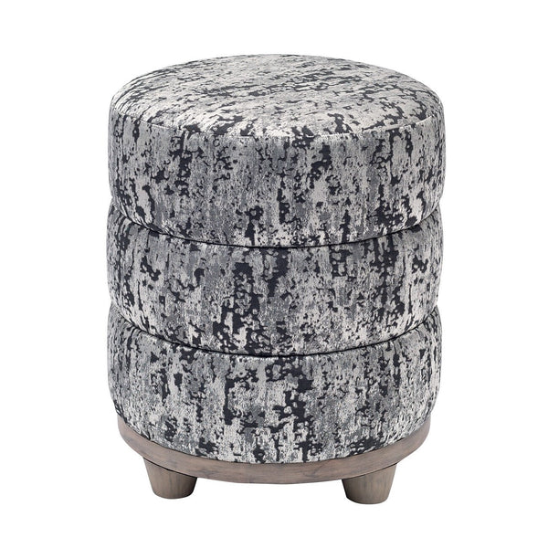 Triple Tiered Speckled LB Ottoman, front view