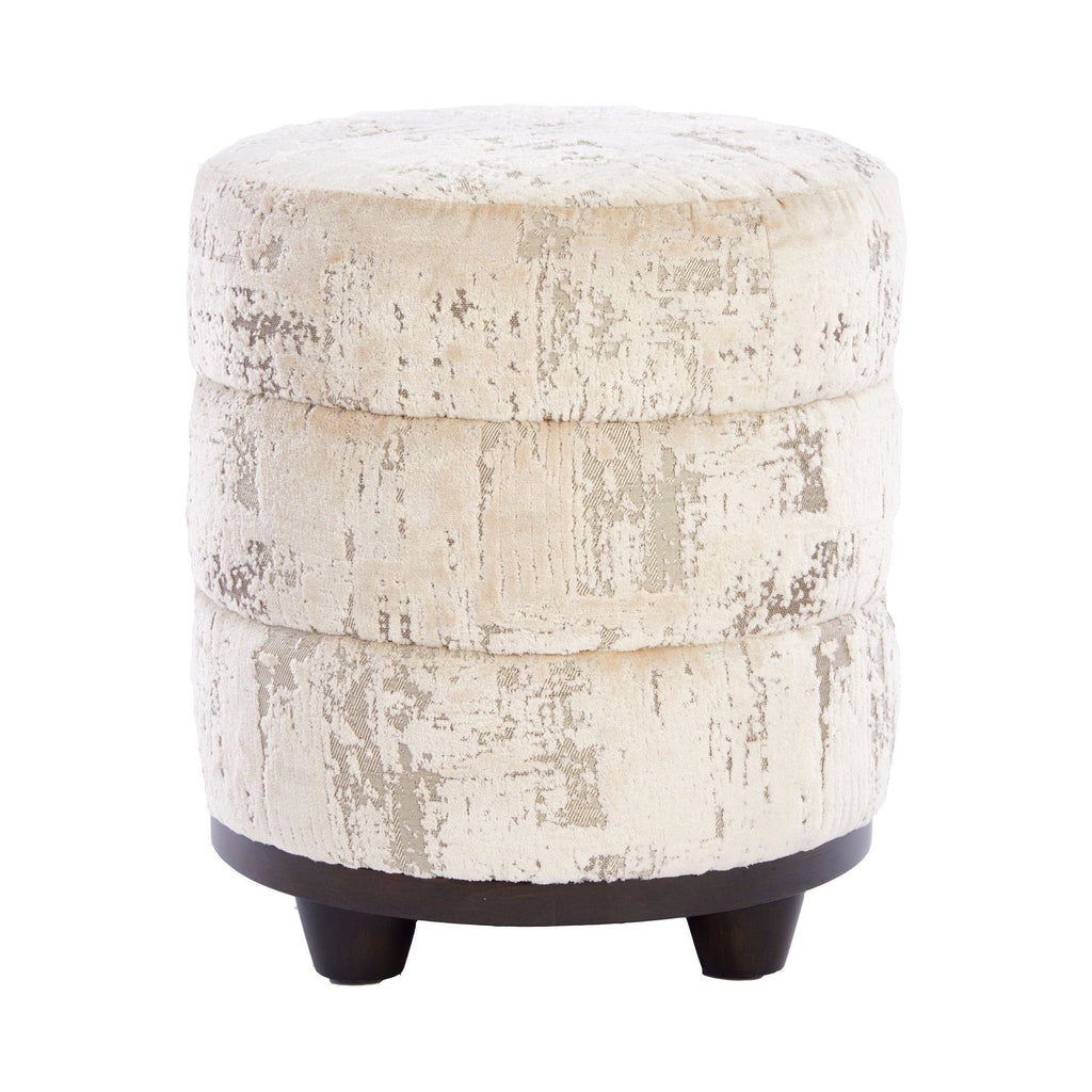 Triple Tiered Cream LB Ottoman, front view