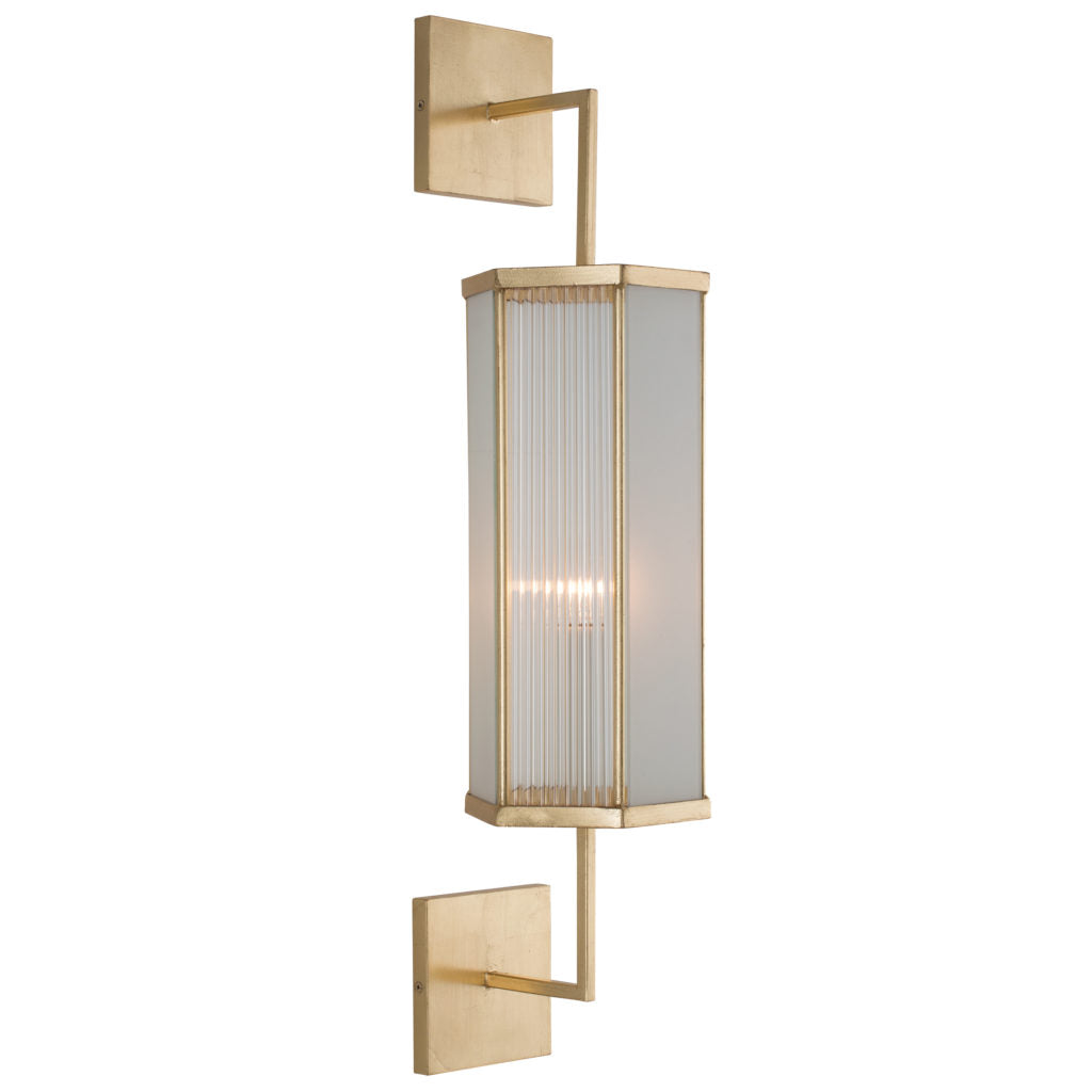Brushed Gold Edge Sconce, angled view