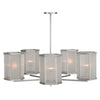 Brushed Silver Edge 5-Arm Chandelier, slight top angle front view