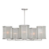 Brushed Silver Edge 5-Arm Chandelier, front view