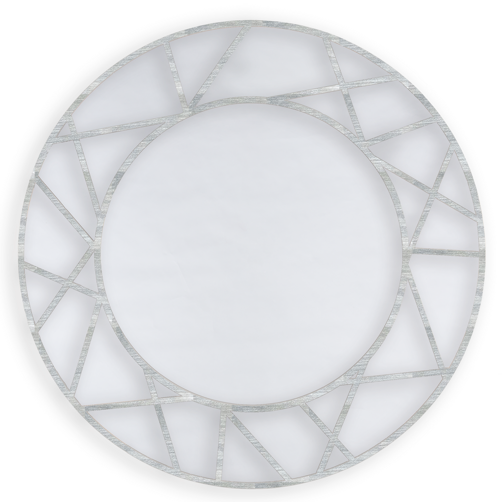 Brushed Silver Icon Mirror, front view