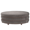 Coffee Linen Rock Solid Triple Banded OB Ottoman, front view