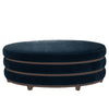 Coffee Velvet Midnight Triple Banded OB Ottoman, front view
