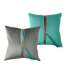 Aqua/Graphite and Graphite/Aqua Velvet UnZipped Pillow, paired