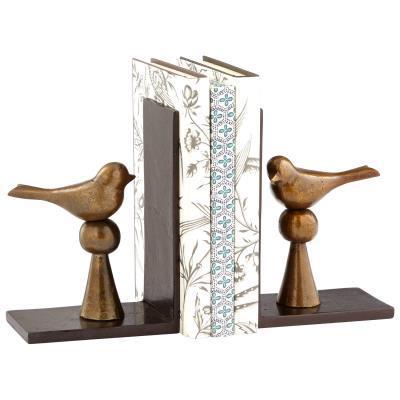 Bird shaped brass bookends