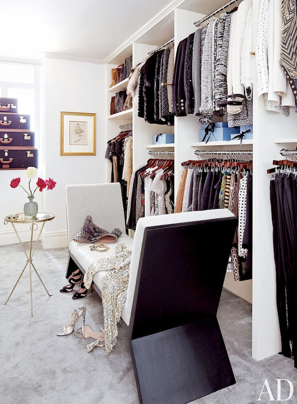 In-season clothes in closet