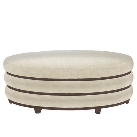 Beige ottoman on wooden legs